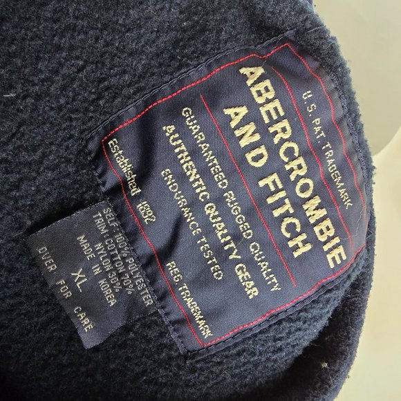 Vintage Abercrombie Fitch Vest Mens XL Blue Green Fleece Zip 90s Y2K Outdoors - Picture 11 of 11